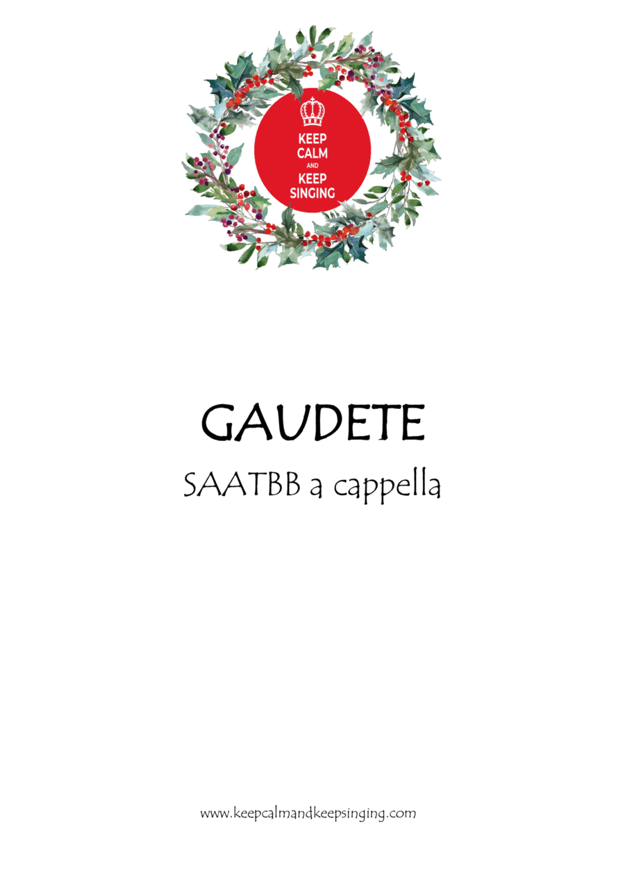 Gaudete SATB (div.) a cappella 4-Part scores gallery preview page 1