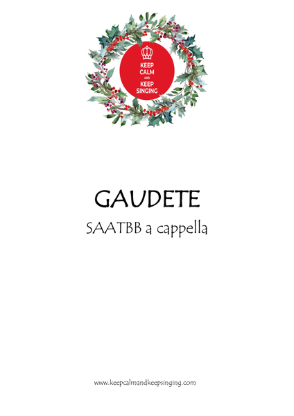 Gaudete SATB (div.) a cappella image number null