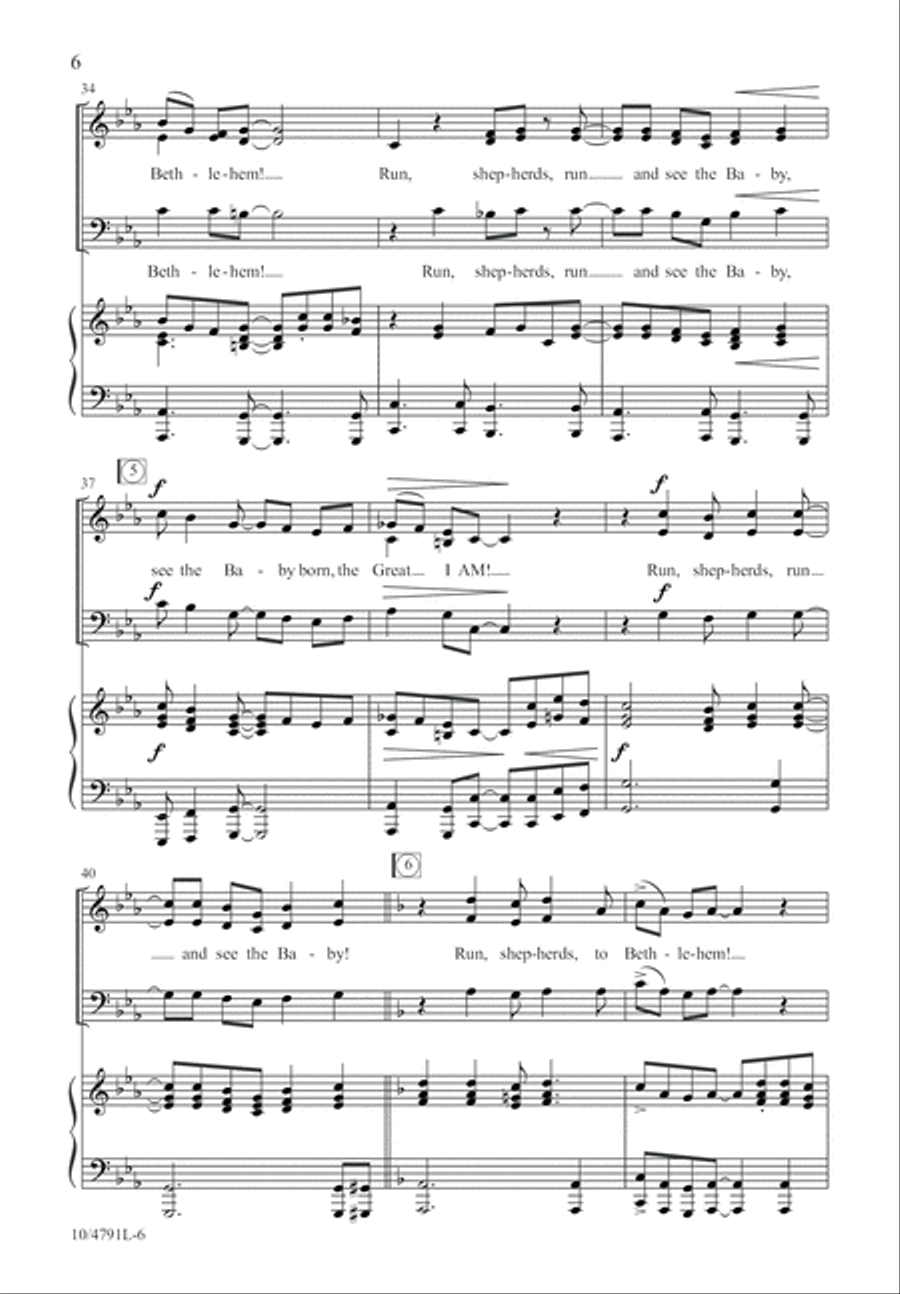 Run, Shepherds! 3-Part scores gallery preview page 6