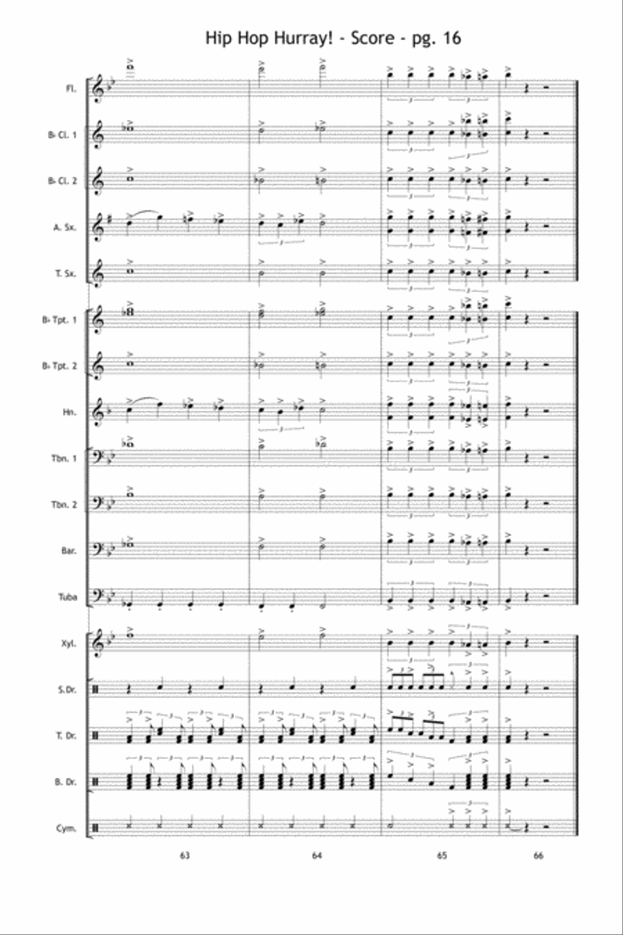 Hip Hop Hurray! Marching Band scores gallery preview page 17