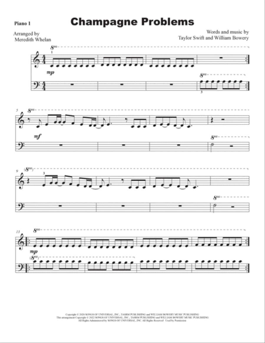 Champagne Problems Easy Piano scores gallery preview page 4