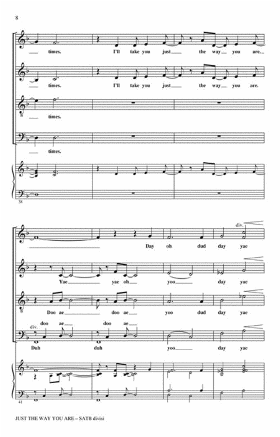 Just the Way You Are Just the Way You Are Divisi scores gallery preview page 3