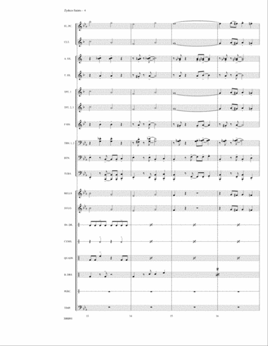 Zydeco Saints Marching Band scores gallery preview page 4
