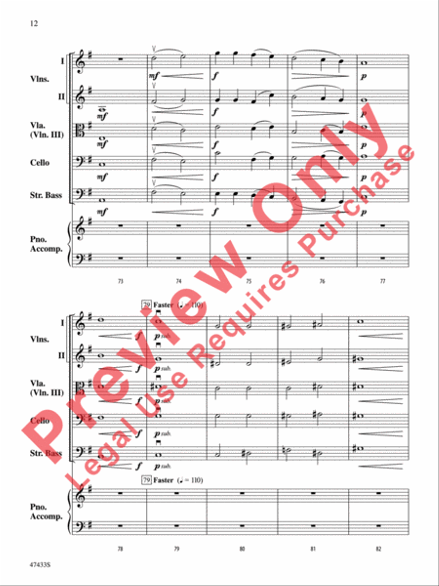 Themes from Pictures at an Exhibition String Orchestra scores gallery preview page 13