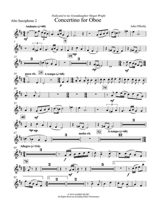 Concertino for Oboe: 2nd E-flat Alto Saxophone