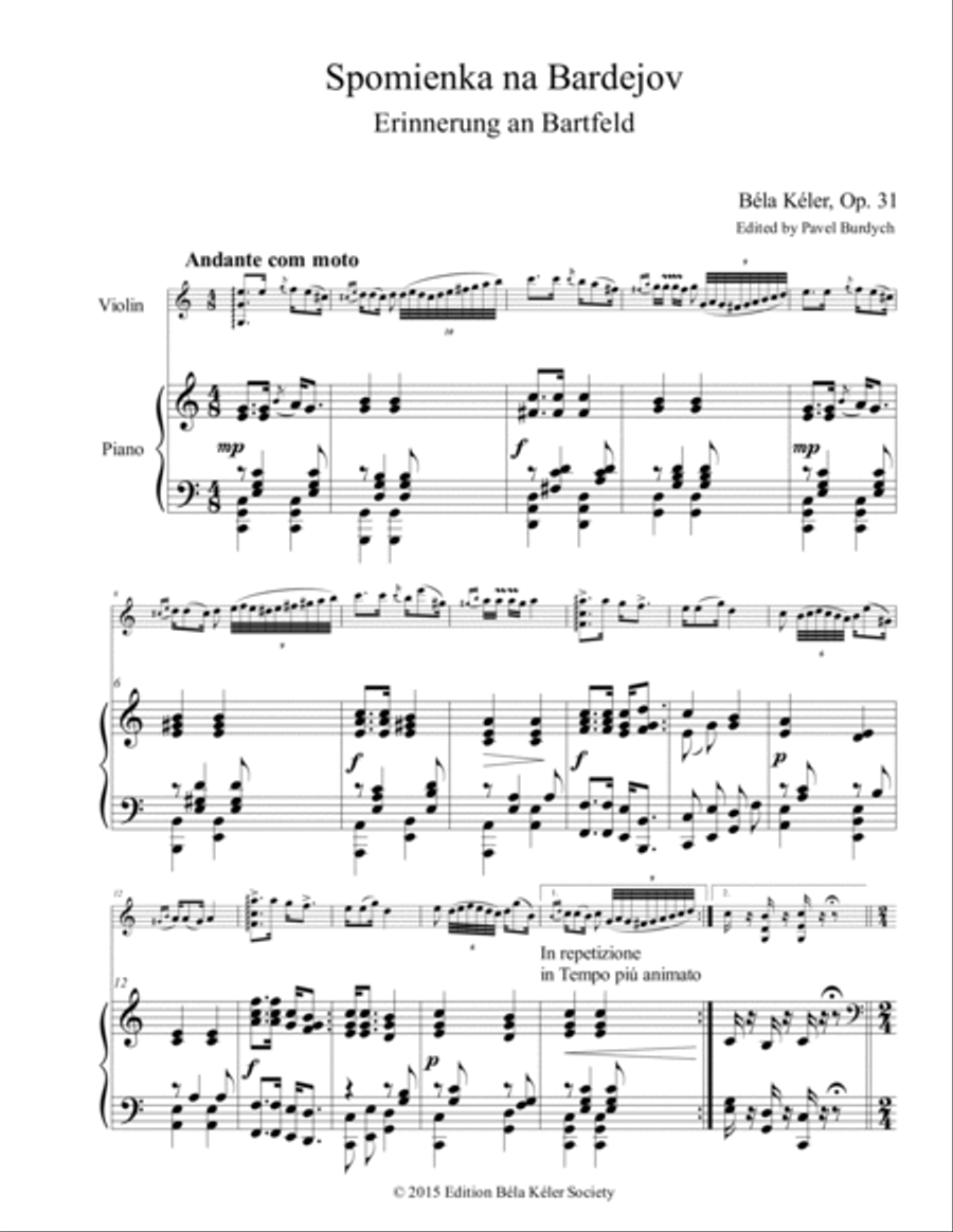 Bártfai Emlék Csárdás / Erinnerung an Bartfeld, Op. 31 Violin Solo scores gallery preview page 4