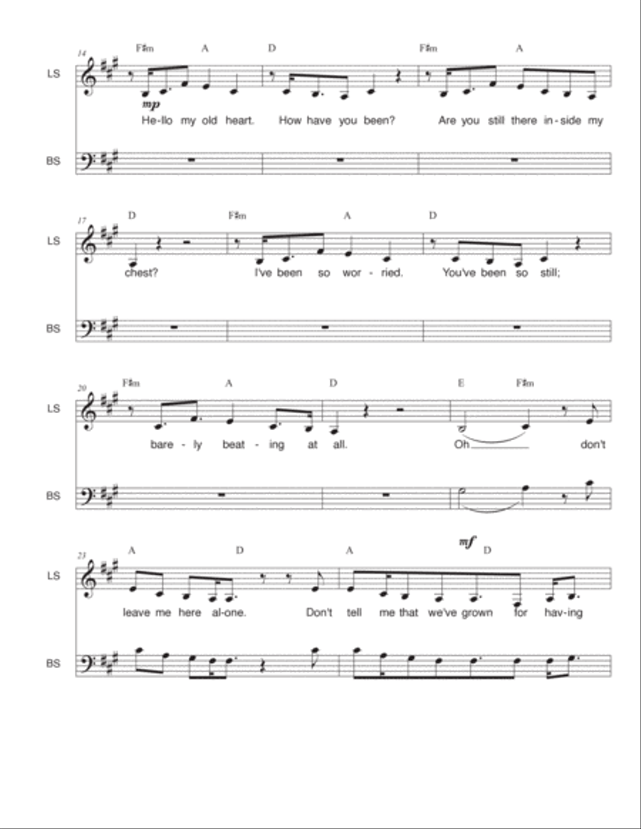 Hello My Old Heart Choir scores gallery preview page 2