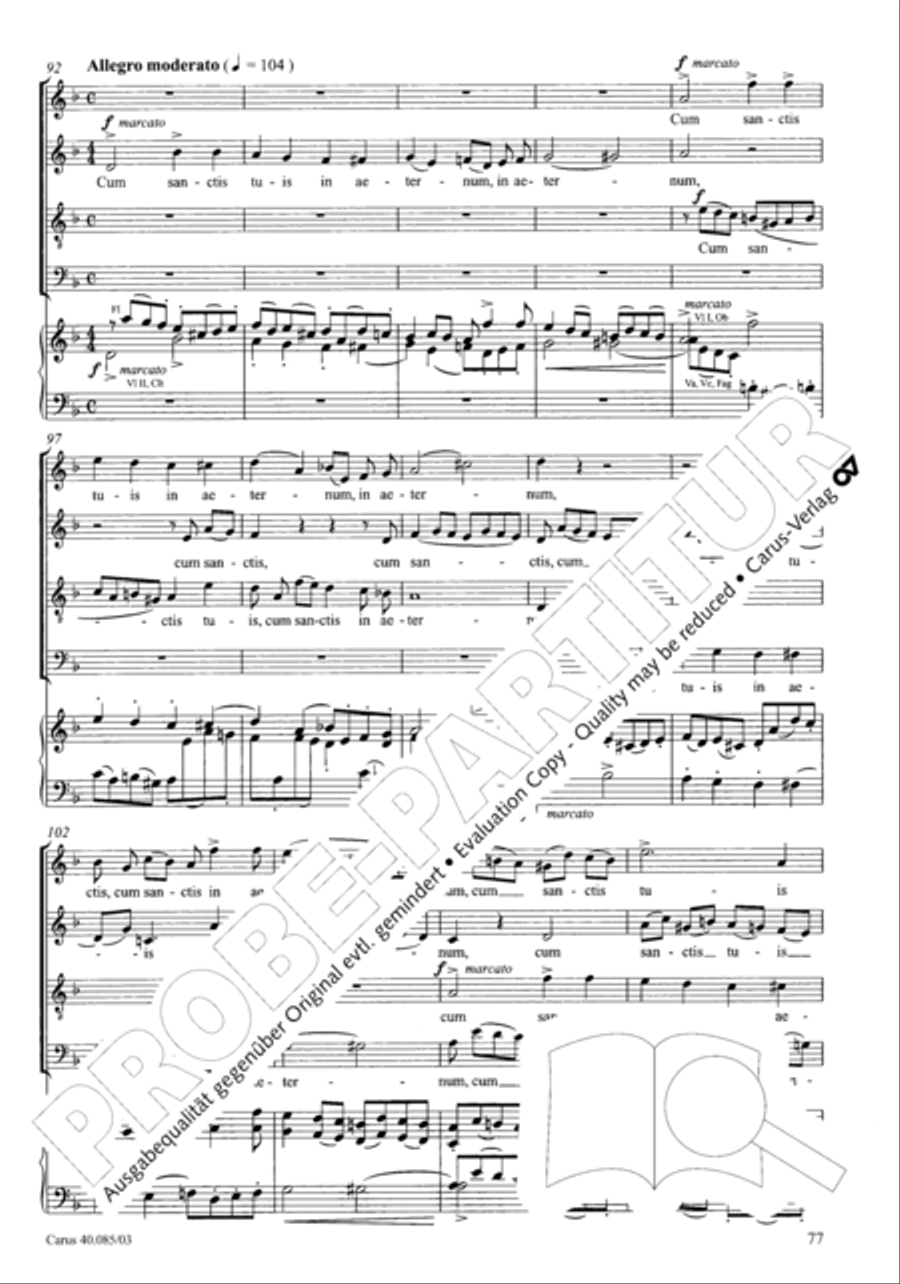 Missa pro defunctis 4-Part scores gallery preview page 78