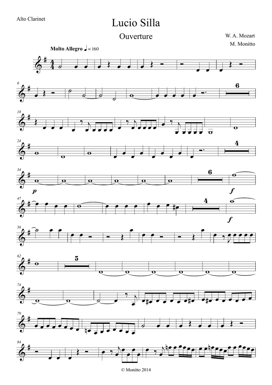 Lucio Silla Ouverture Woodwind Ensemble scores gallery preview page 1