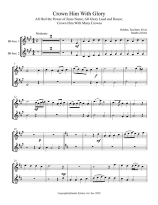 Book cover for Crown Him With Glory (treble Bb instrument duet, parts only)