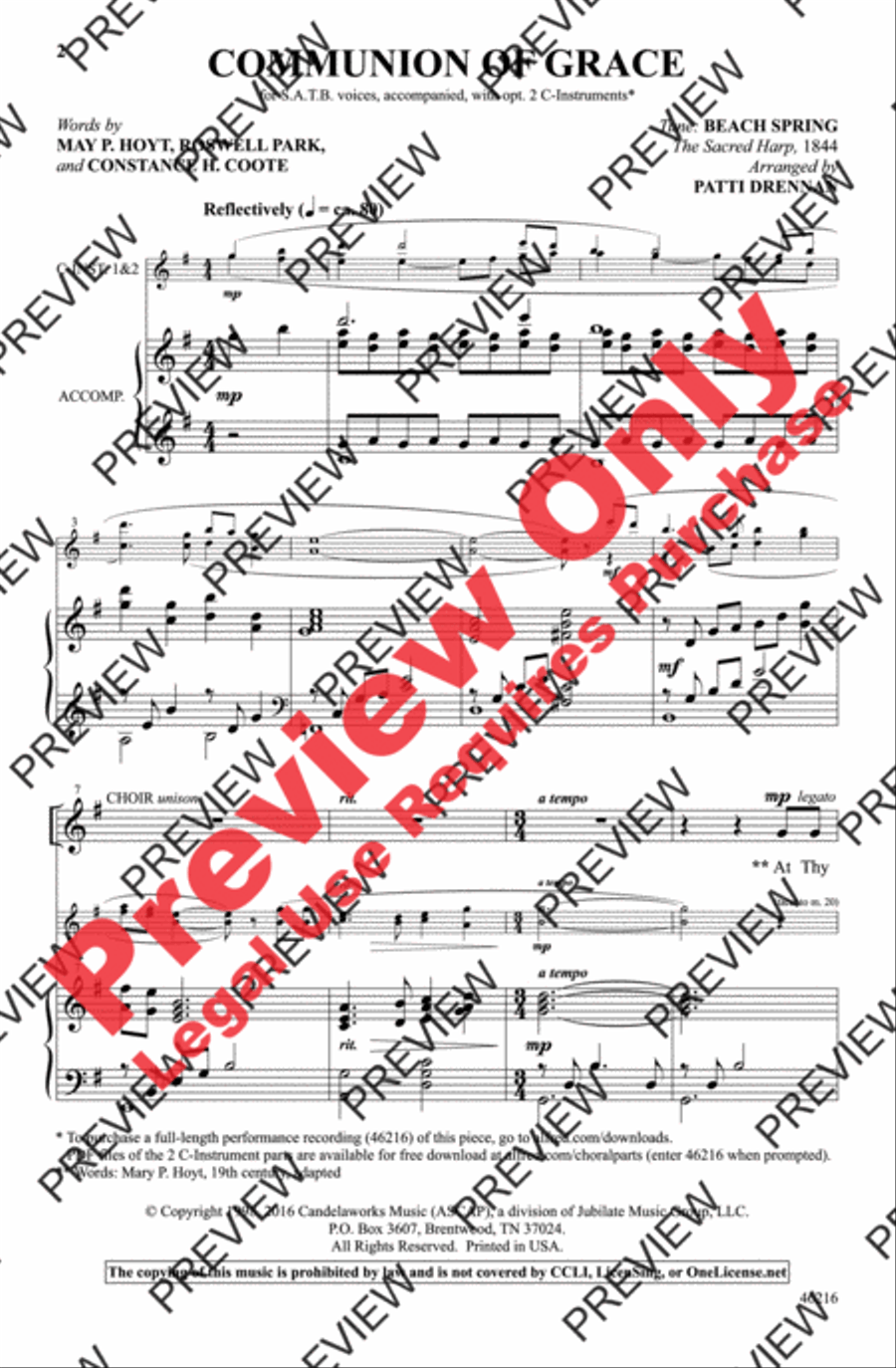 Communion of Grace 4-Part scores gallery preview page 2