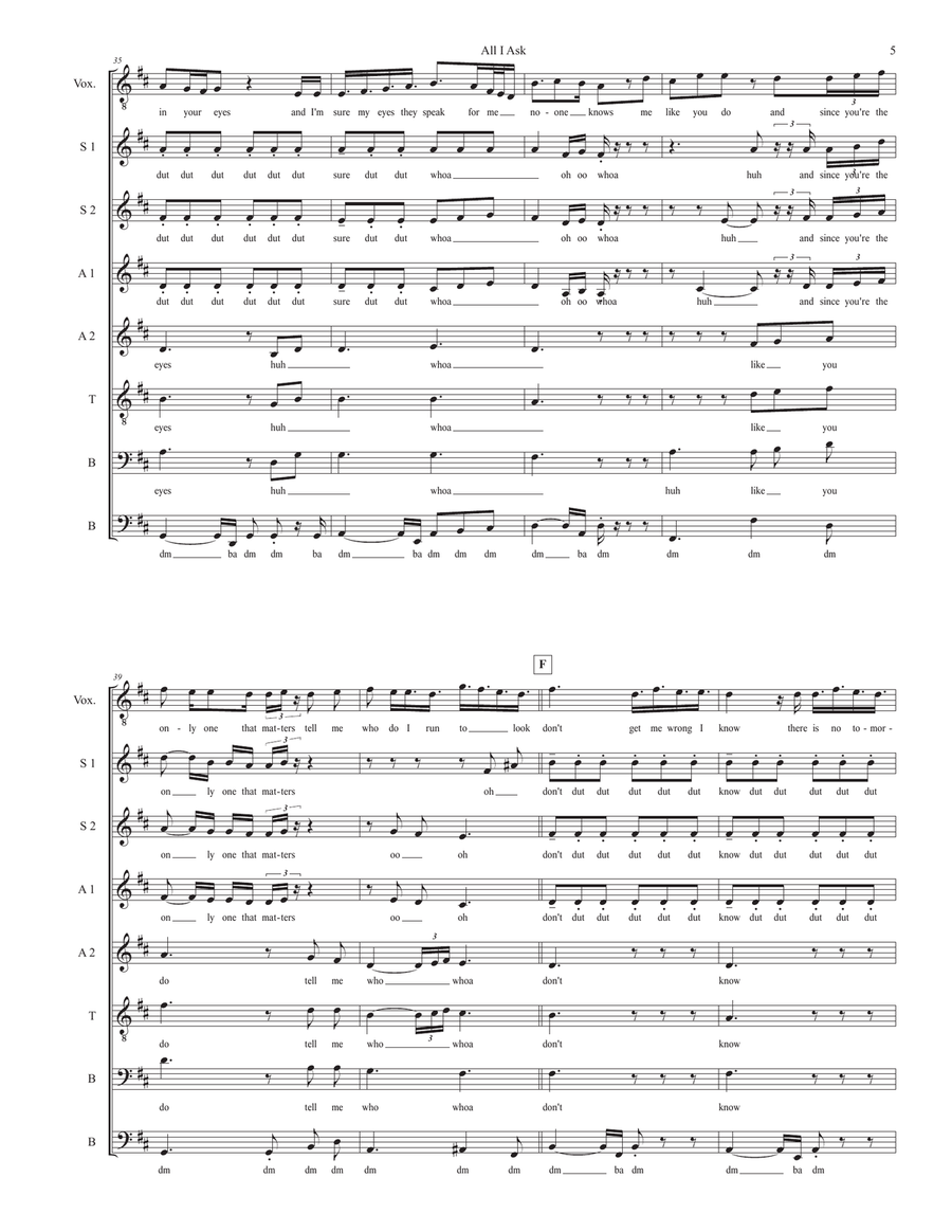 All I Ask Divisi scores gallery preview page 5