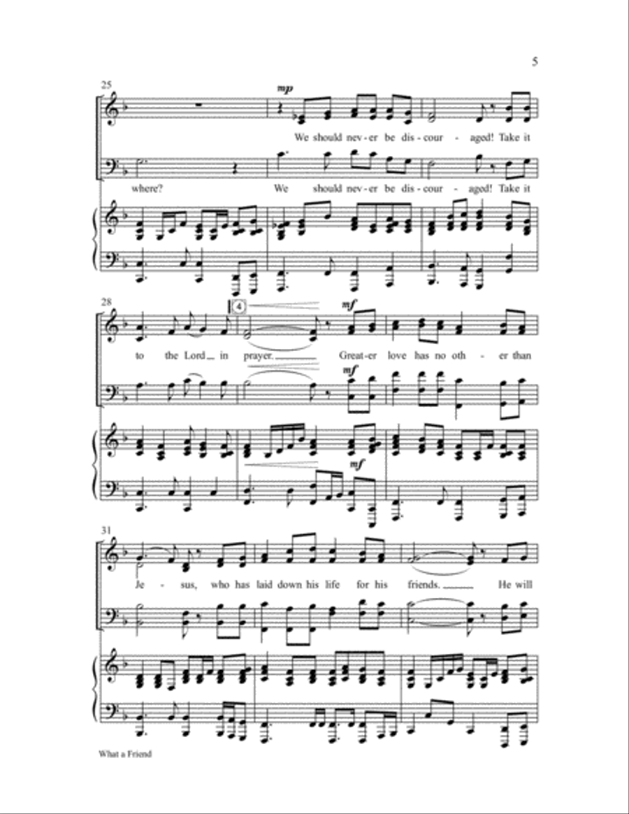 What a Friend What a Friend 4-Part scores gallery preview page 6