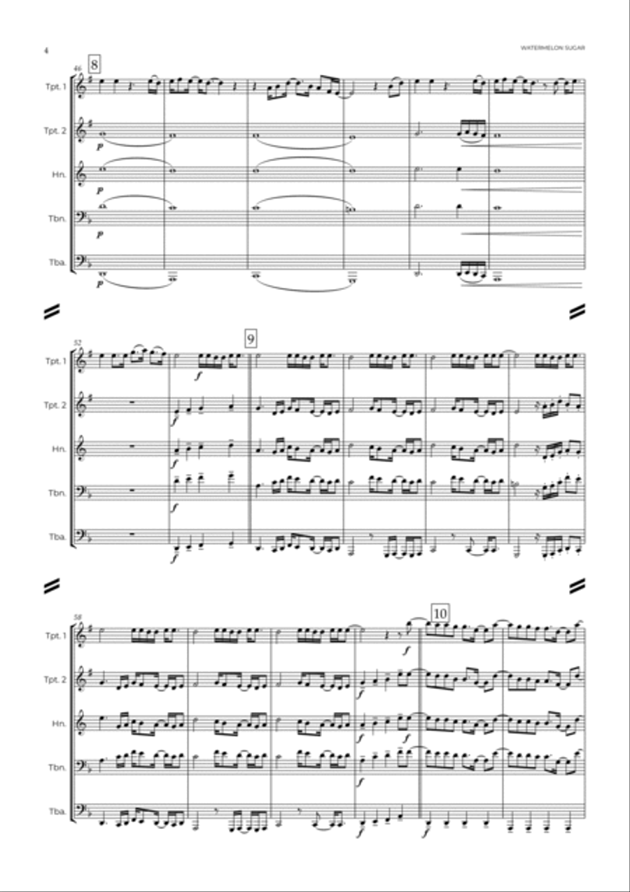 Watermelon Sugar Watermelon Sugar Brass Ensemble scores gallery preview page 5