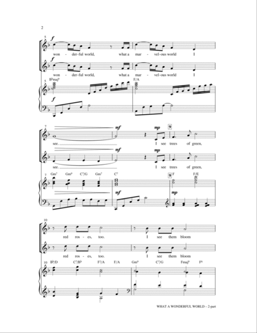 What A Wonderful World What A Wonderful World 2-Part scores gallery preview page 2