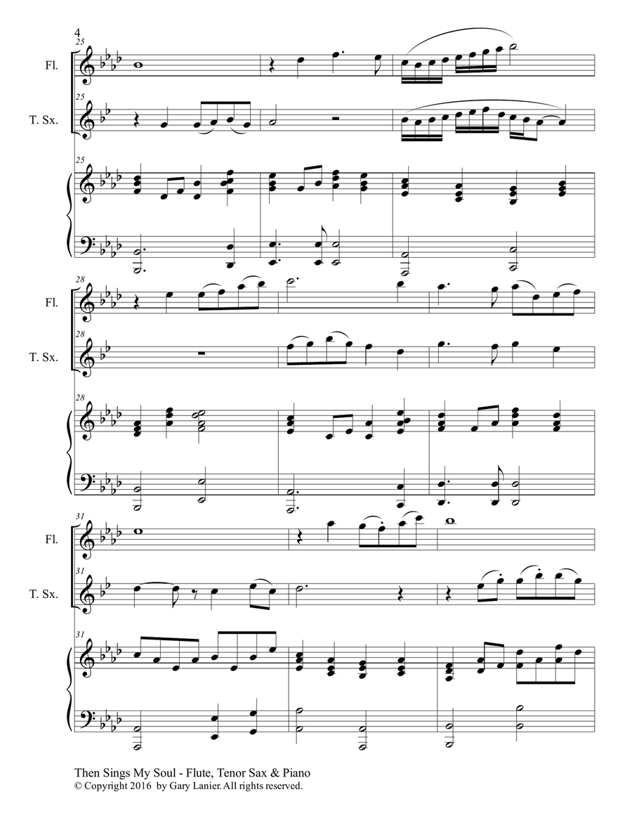 Trios for 3 GREAT HYMNS (Flute & Tenor Sax with Piano and Parts) Woodwind Duet scores gallery preview page 5