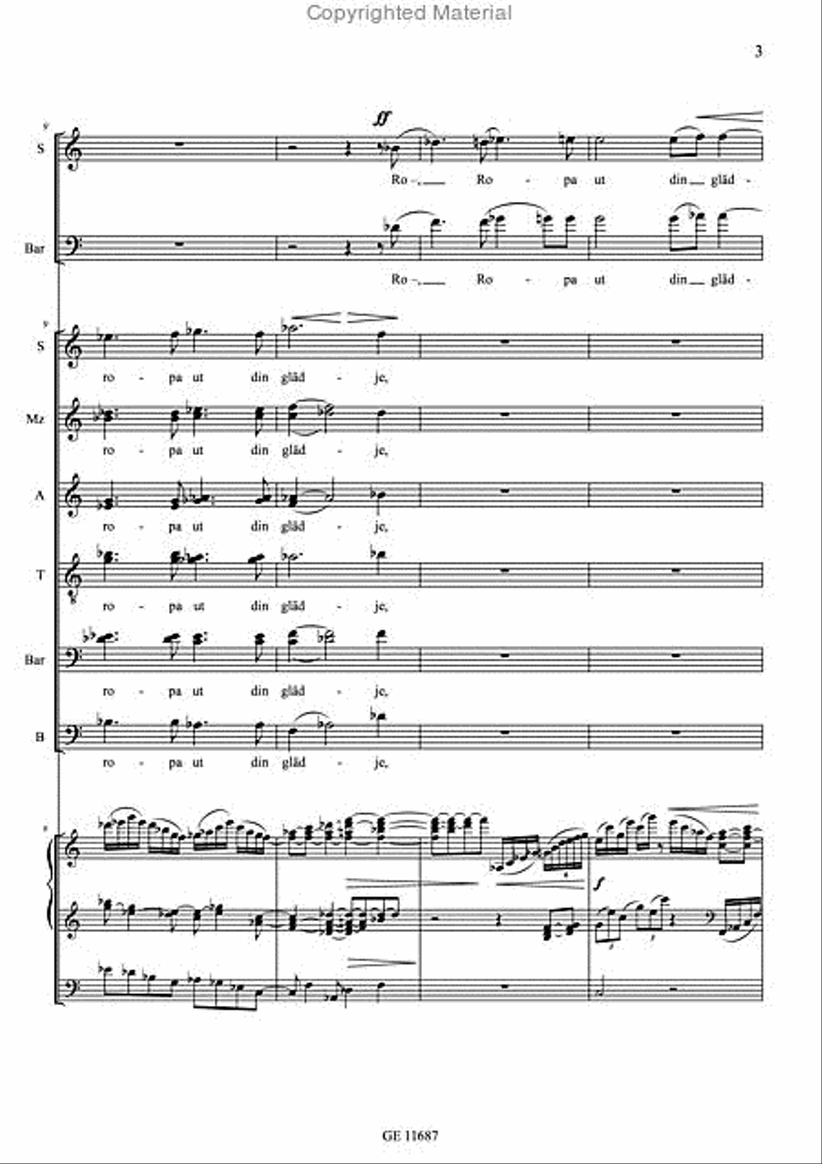 Ropa ut din gladje, dotter Sion Mixed Choir scores gallery preview page 4