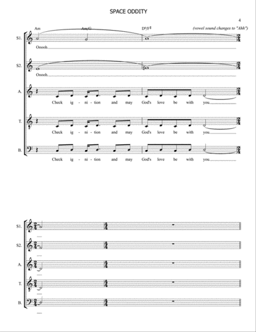Space Oddity Voice Solo scores gallery preview page 4