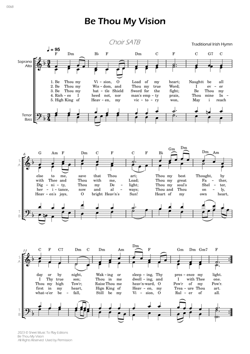 Be Thou My Vision - Choir SATB - W/Chords image number null