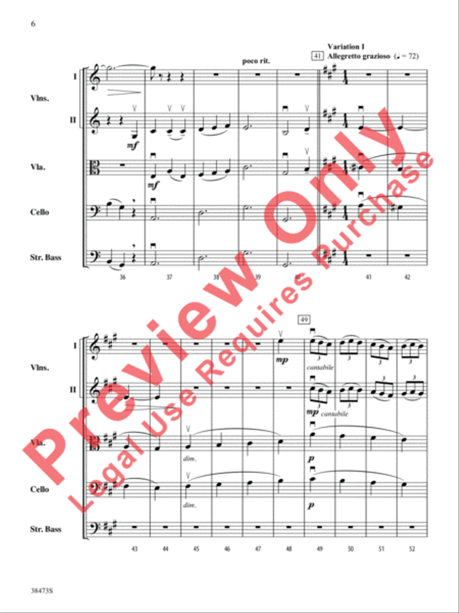Lonestar Variations String Orchestra scores gallery preview page 7