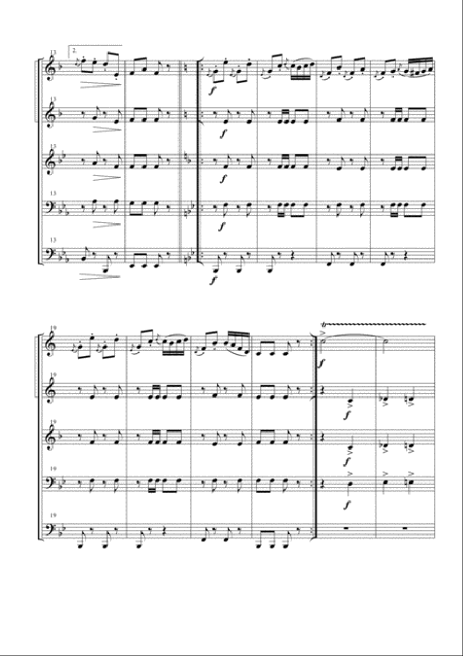 Annen-Polka for Brass Quintet Brass Quintet scores gallery preview page 2
