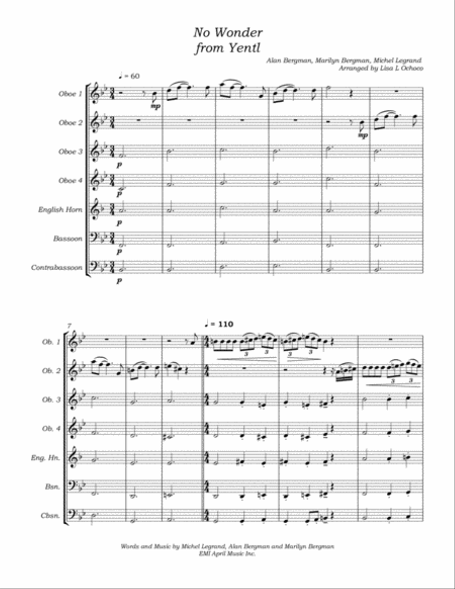 No Wonder No Wonder Woodwind Ensemble scores gallery preview page 5