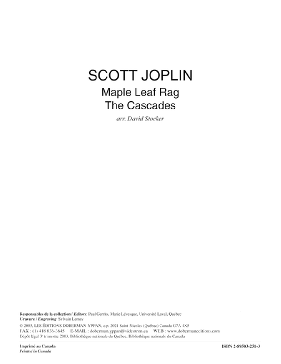 Maple Leaf Rag & The Cascades Guitar Ensemble scores gallery preview page 1