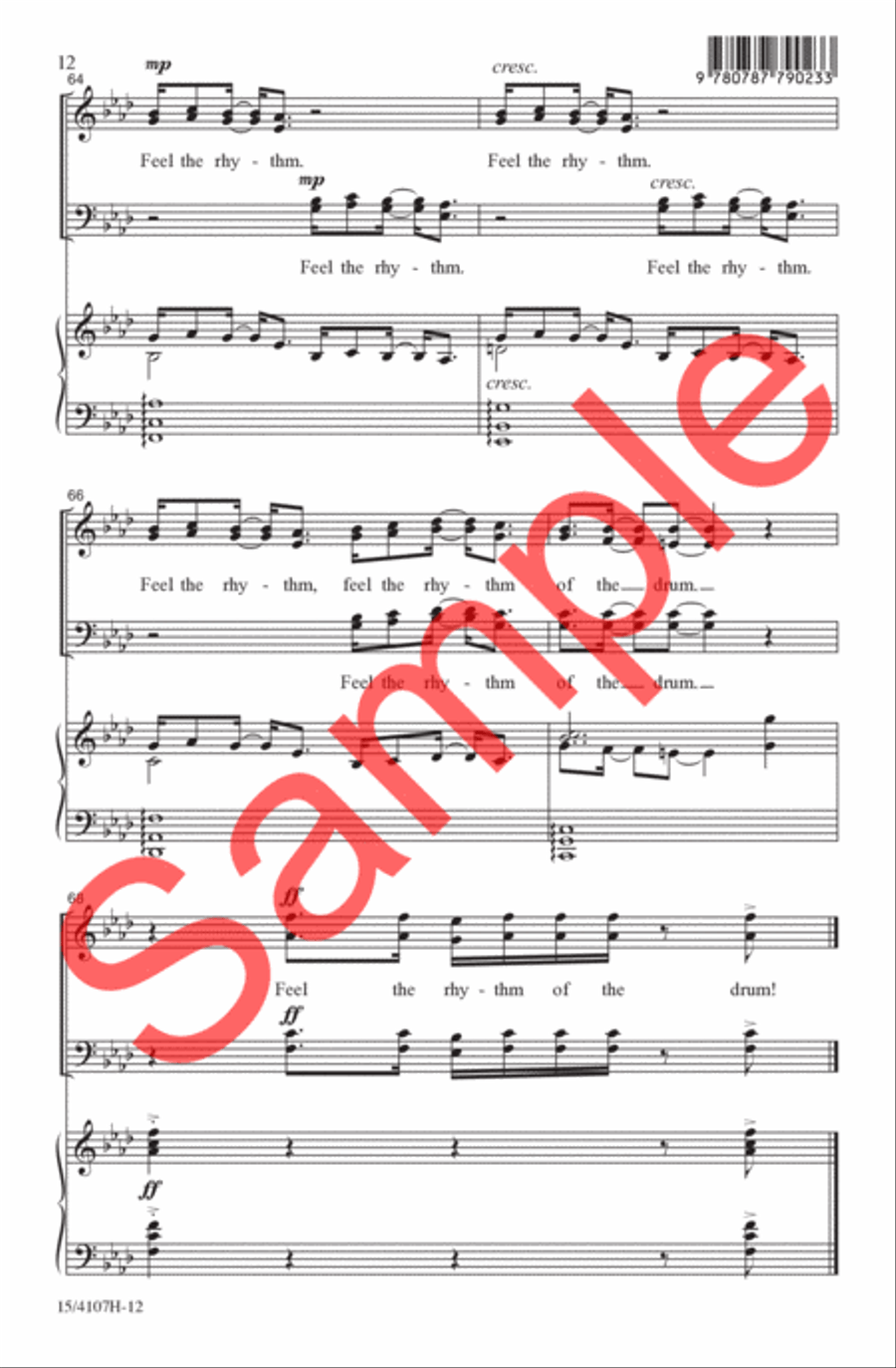 The Rhythm of the Drum The Rhythm of the Drum 4-Part scores gallery preview page 12