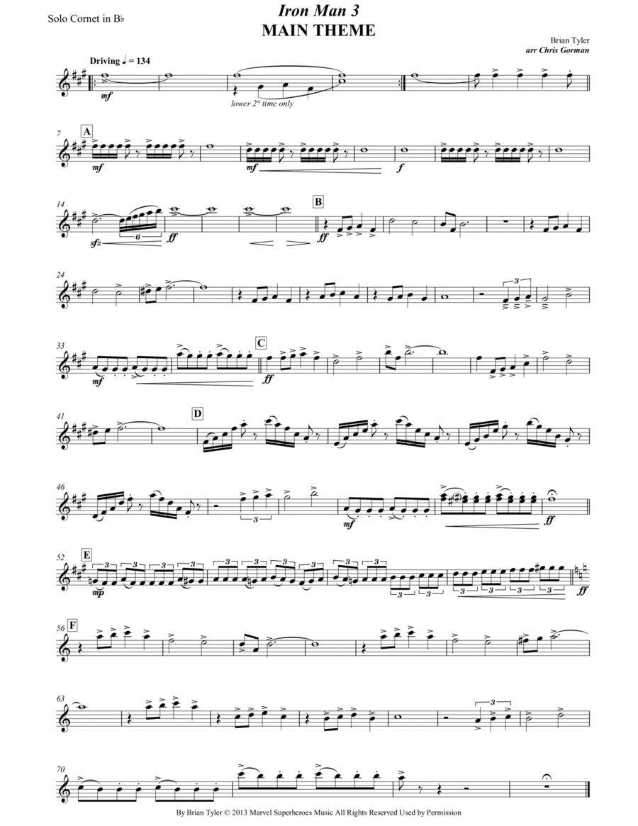 Iron Man 3 Brass Band scores gallery preview page 1