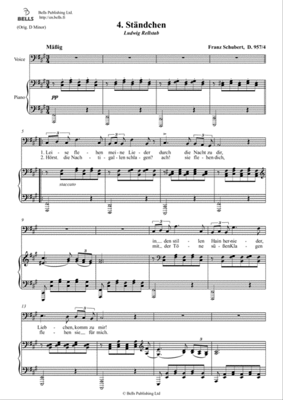 Standchen, D. 957 No. 4 (F-sharp minor) Voice Solo scores gallery preview page 1