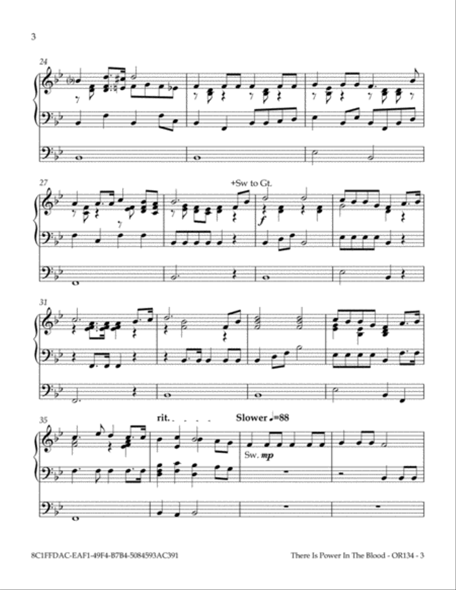 There Is Power In The Blood Organ Solo scores gallery preview page 4
