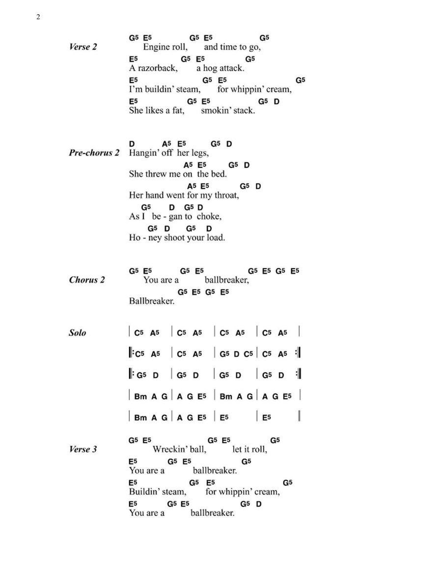 Ballbreaker Electric Guitar scores gallery preview page 2