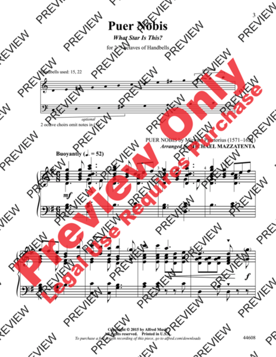 Puer Nobis Puer Nobis Handbell Choir scores gallery preview page 3