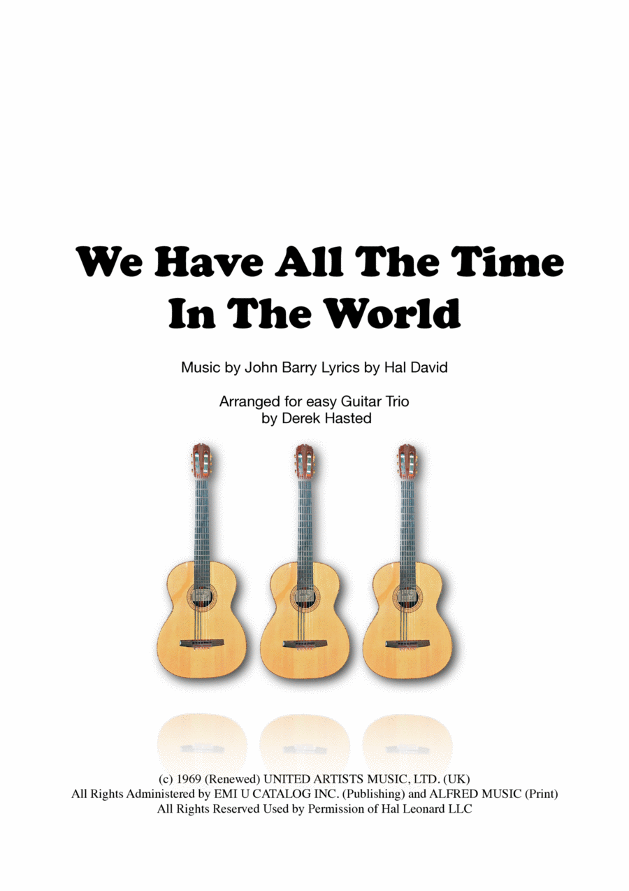 We Have All The Time In The World Guitar Ensemble scores gallery preview page 1