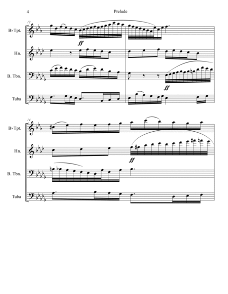 Prelude for Brass Quartet Brass Quartet scores gallery preview page 4