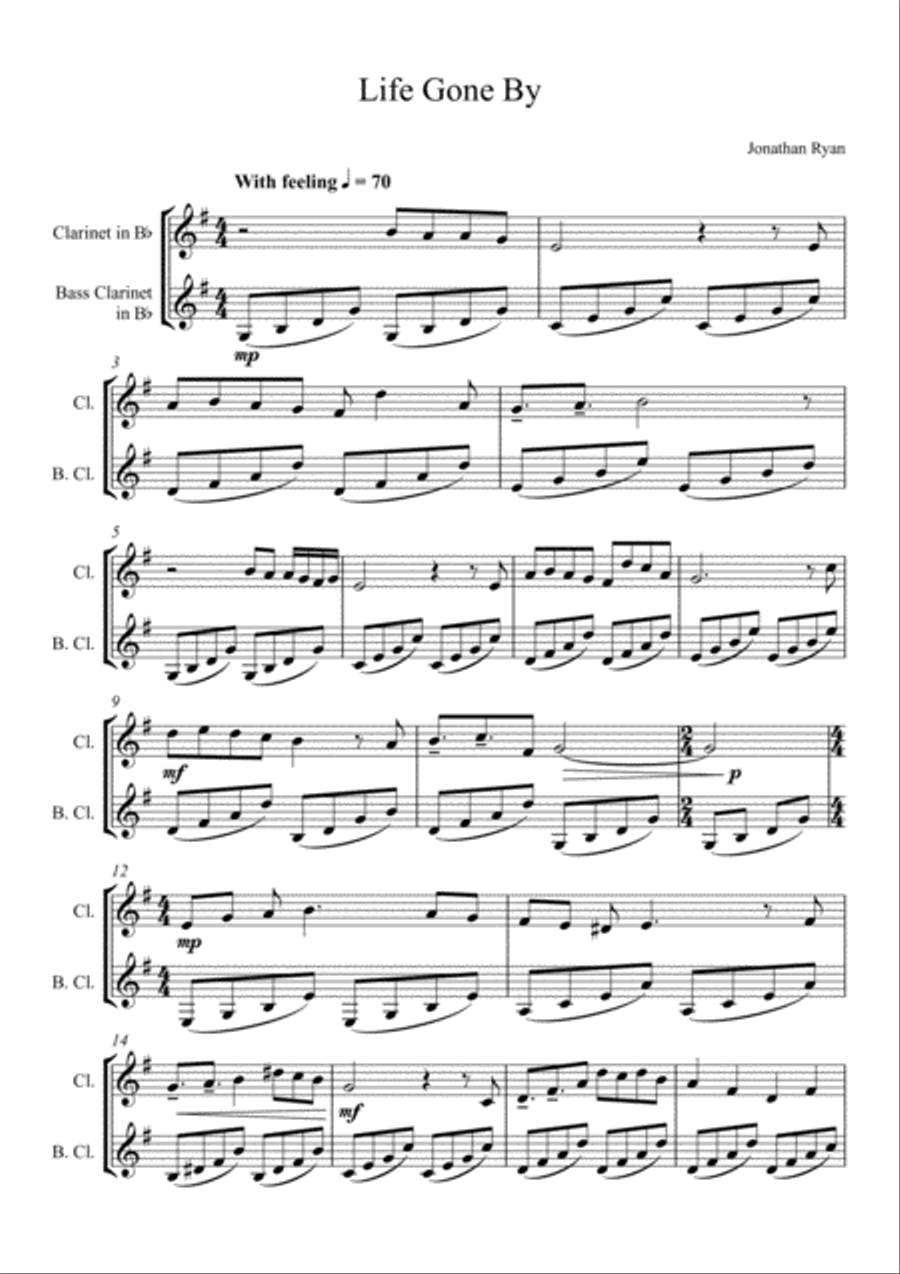 Life Gone By (For Clarinet duet) Clarinet Duet scores gallery preview page 2