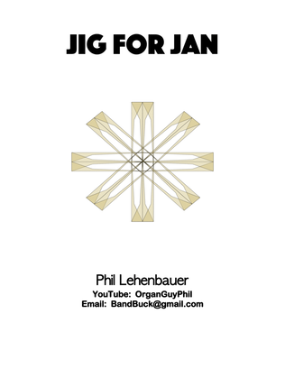 Book cover for Jig for Jan, organ work by Phil Lehenbauer