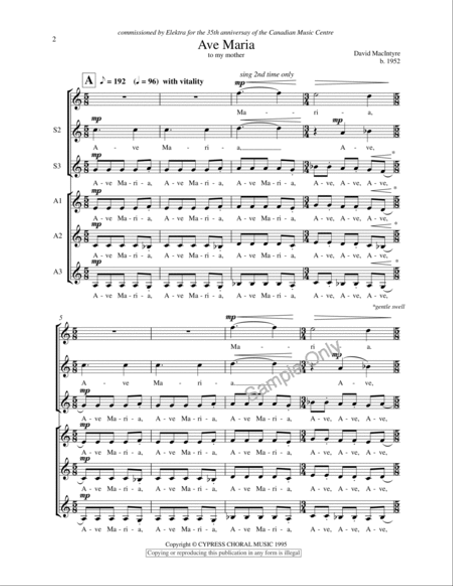 Ave Maria A Cappella scores gallery preview page 2