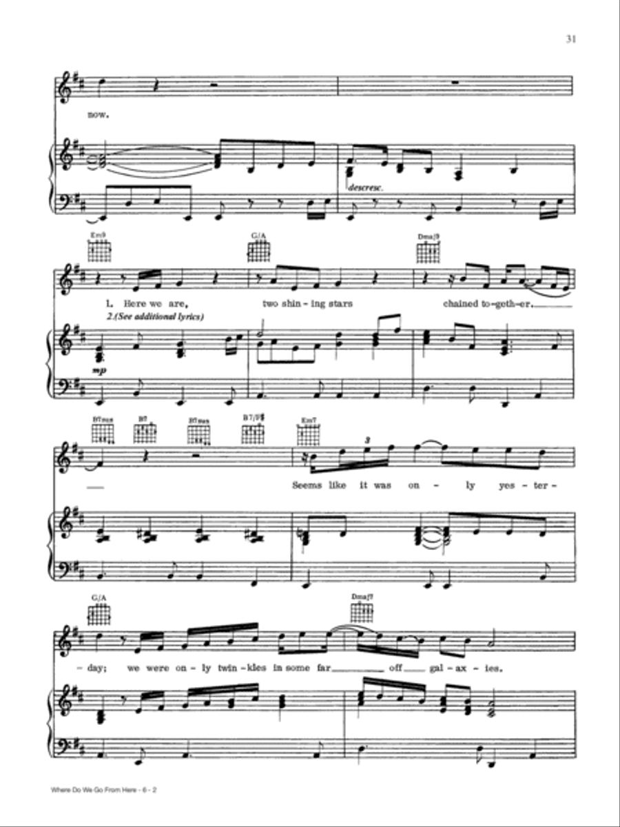 Where Do We Go From Here Piano, Vocal, Guitar scores gallery preview page 2
