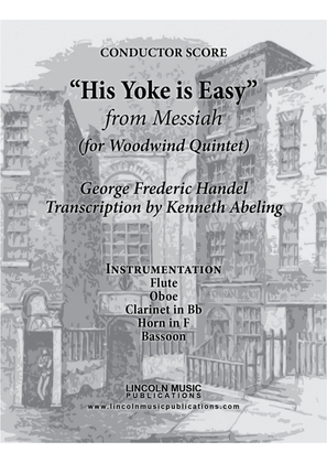 Book cover for Handel – His Yoke is Easy from Messiah (for Woodwind Quintet)