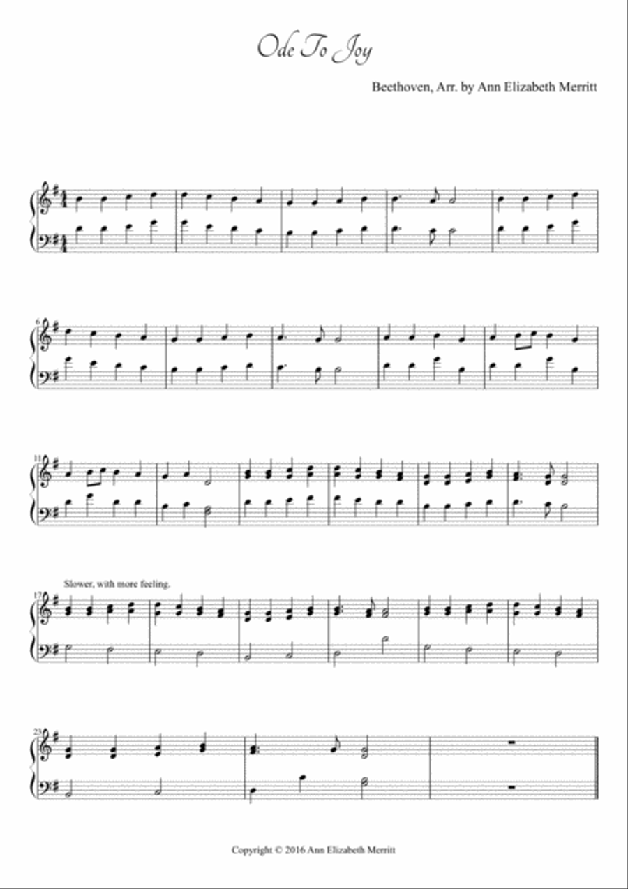 Ode to Joy Piano Method scores gallery preview page 1