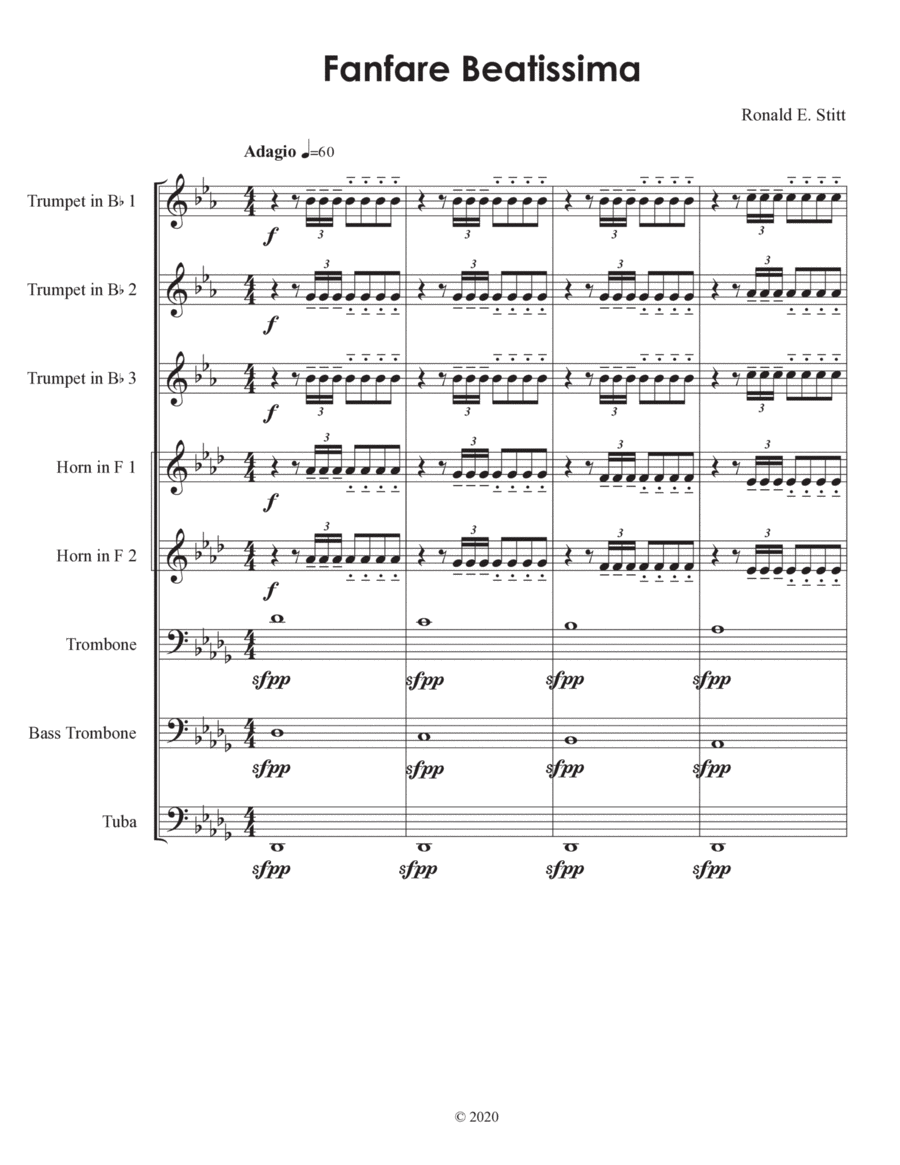 Fanfare Beatissima Brass Ensemble scores gallery preview page 1