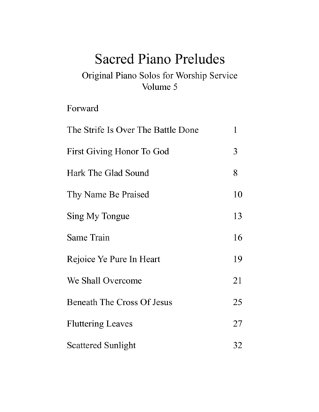 Sacred Piano Preludes, Volume 5