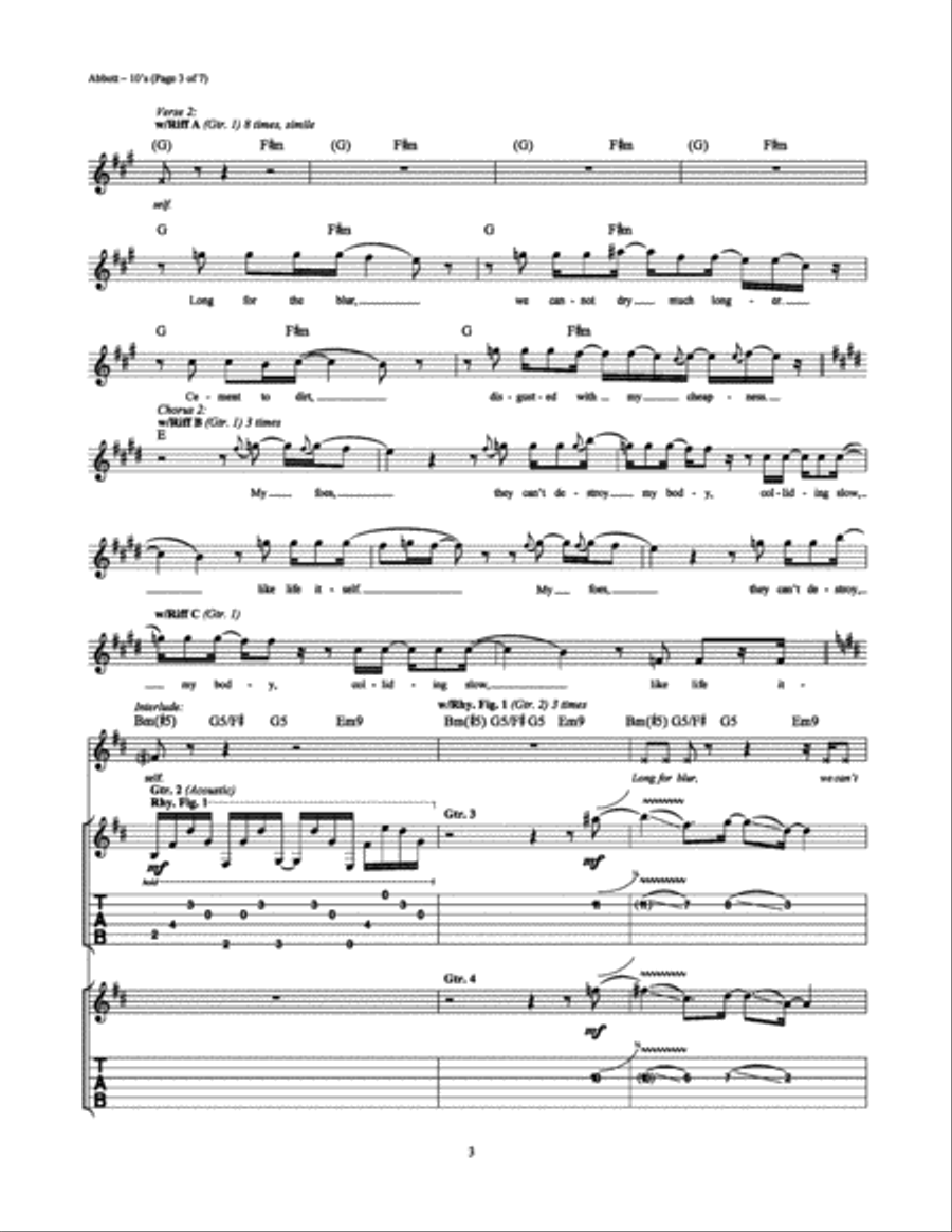 10's Electric Guitar scores gallery preview page 3