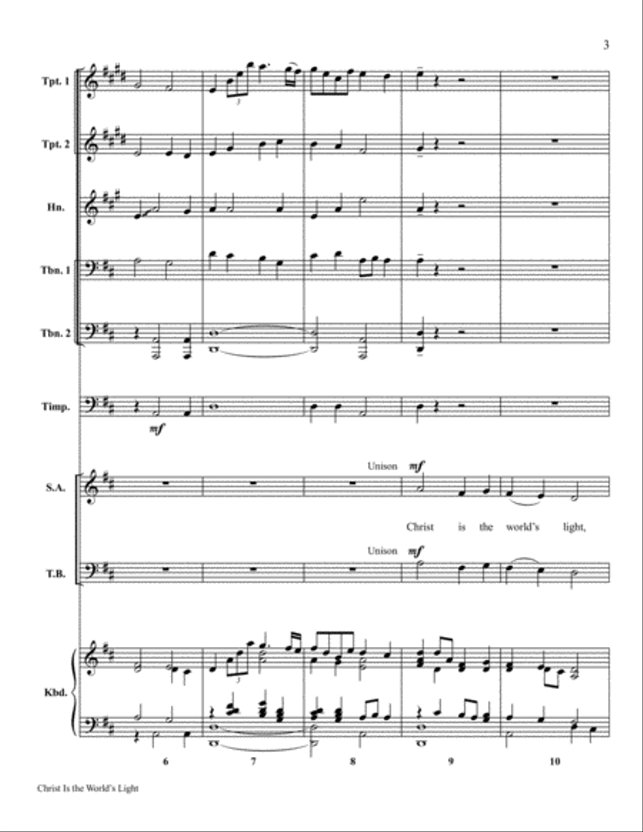 Christ Is the World's Light Choir scores gallery preview page 3