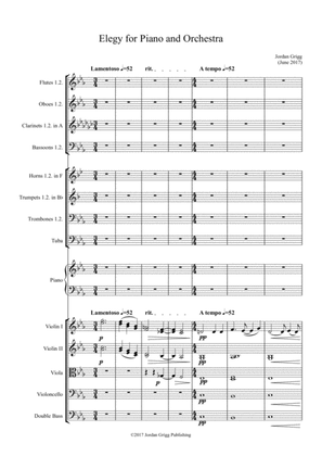 Elegy for Piano and Orchestra