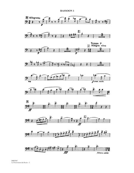 La Procession du Rocio (arr. Alfred Reed) - Bassoon 1