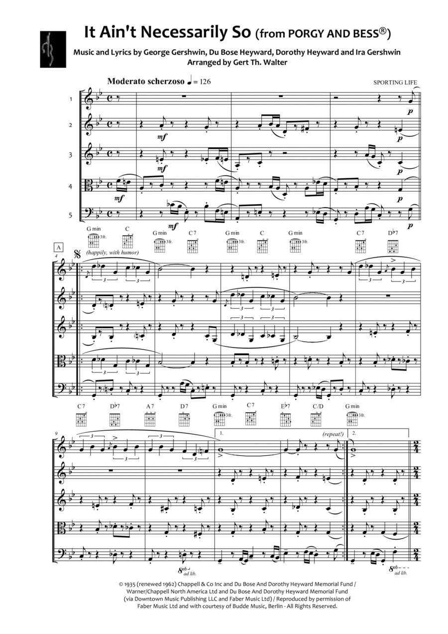 It Ain't Necessarily So from PORGY AND BESS School and Community scores gallery preview page 1