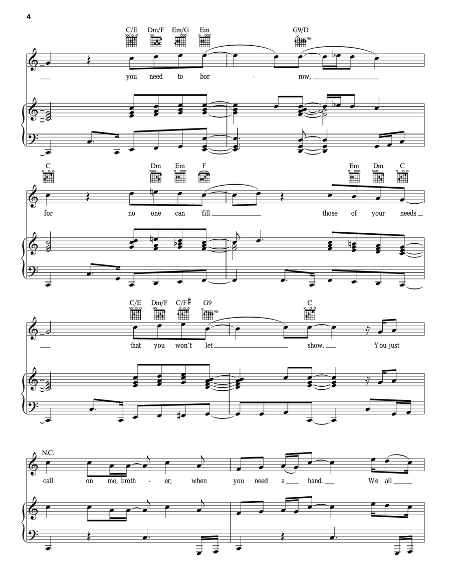 Lean On Me Lean On Me Acoustic Guitar scores gallery preview page 4