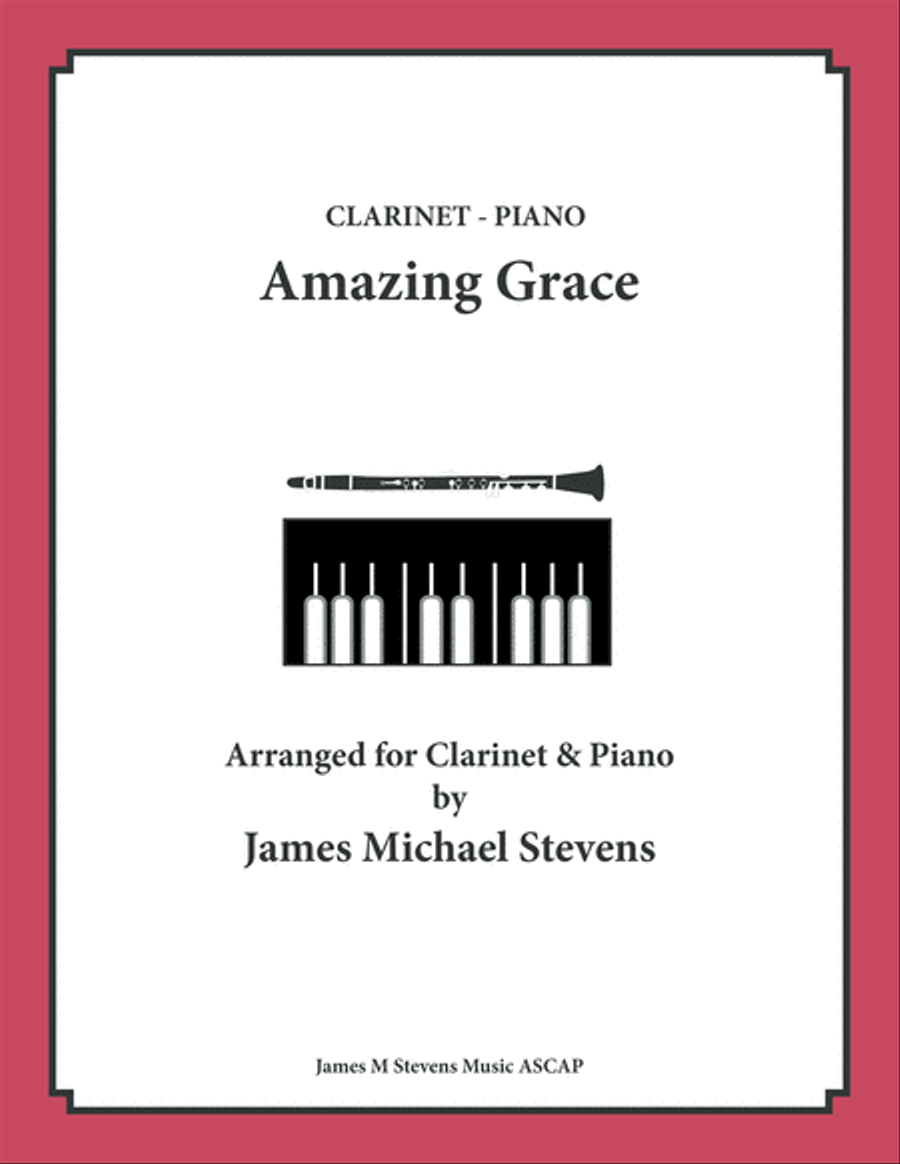 Amazing Grace - Solo Clarinet & Piano Clarinet Solo scores gallery preview page 1